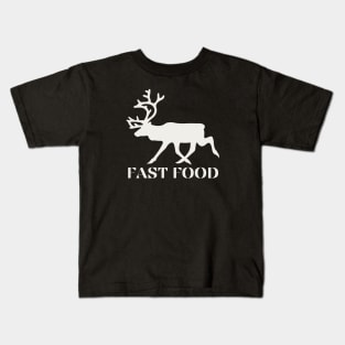 Running reindeer Fast food Kids T-Shirt